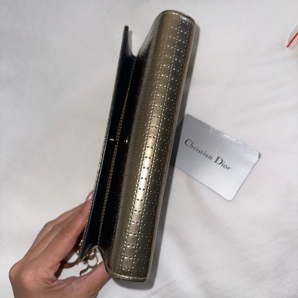 Dior metallic gold Wallet on Chain - Picture 6 of 12